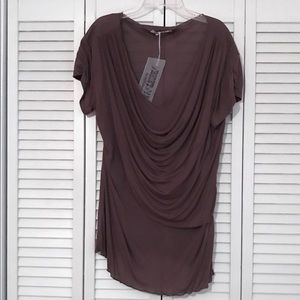 My Tribe Short Sleeve Drape Top Size Large